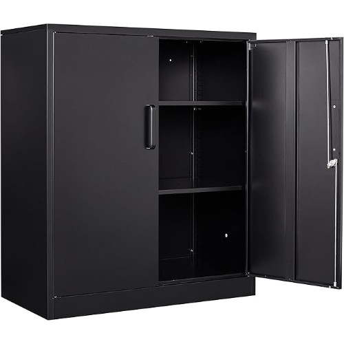 Yizosh-Metal-Garage-Storage-Cabinet-with-2-Doors-and-2-Adjustable-Shelves