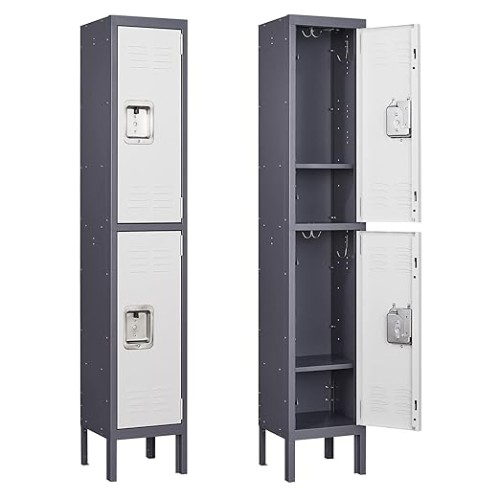 Yizosh Metal Storage Cabinet With Glass Doors - 71" Locking Display Cabinet 2 Adjustable Shelves 4 Tier Tall Steel Cabinet Locker Kitchen Living Room Dining - View #2